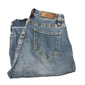 Rock & Roll Denim Jeans Womens 25x34 ACTUAL High Rise Boho Flare Trouser Raw Hem
